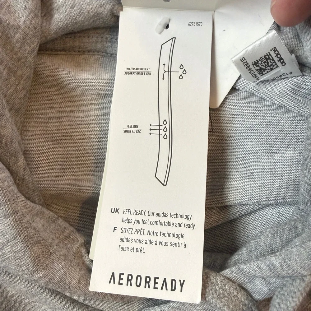 Adidas Men's Grey AEROREADY Long‎ Sleeve Hoodie Sweatshirt Size S